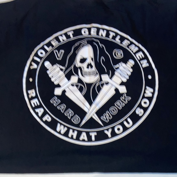 Violent Gentleman Hard Work mens 2x tshirt. You reap what you sow. Black - Picture 2 of 4